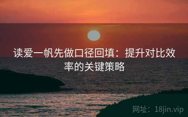 读爱一帆先做口径回填：提升对比效率的关键策略