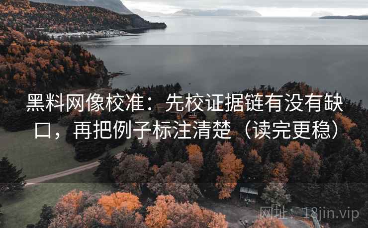 黑料网像校准：先校证据链有没有缺口，再把例子标注清楚（读完更稳）