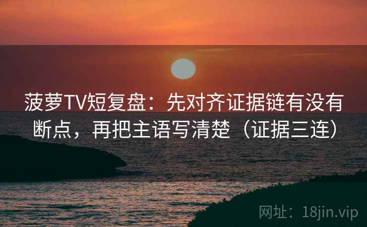 菠萝TV短复盘:先对齐证据链有没有断点,再把主语写清楚(证据三连) 菠萝TV短复盘:先对齐证据链有没有断点,再把主语写清楚(证据三连)